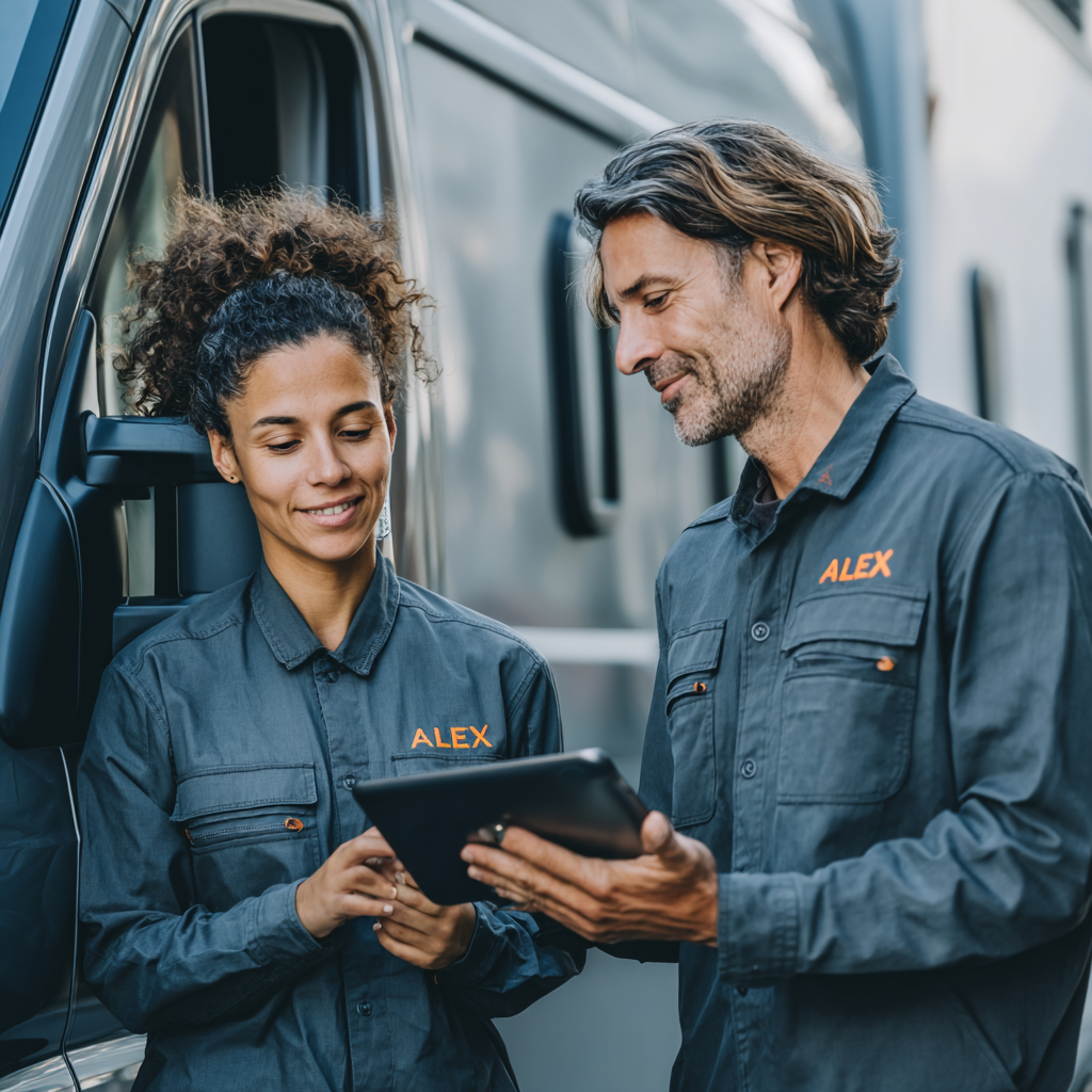 Small business owner serving customer